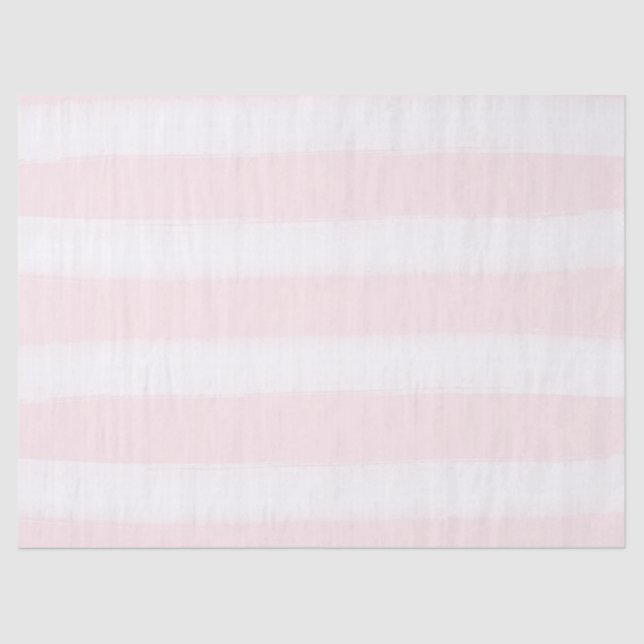 Soft Pink Stripes Watercolor Tissue Paper (Front)