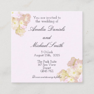 Soft Pink Summer Floral Wedding Invitation