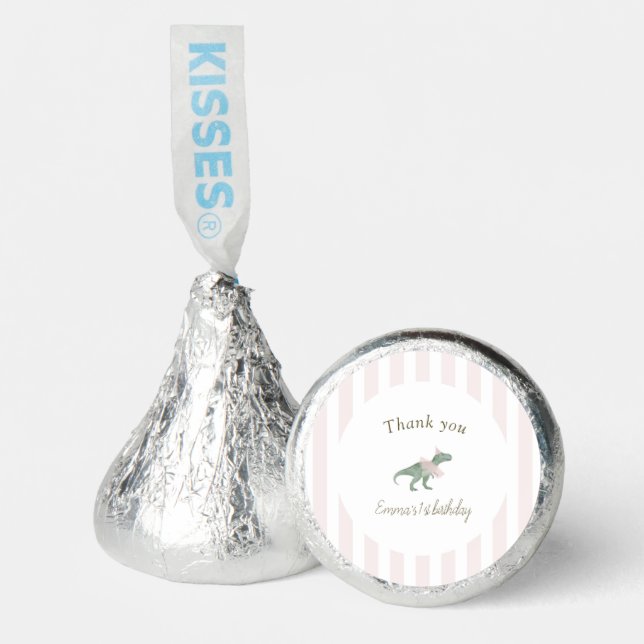 Soft Pink T Rex Tutu Girl Birthday Candy Favors (Front)