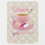 Soft Pink Tea Party Custom Baby Blanket at Zazzle