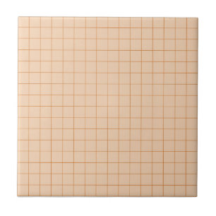 Soft Pink & Terracotta Checkered Retro Minimalist Ceramic Tile