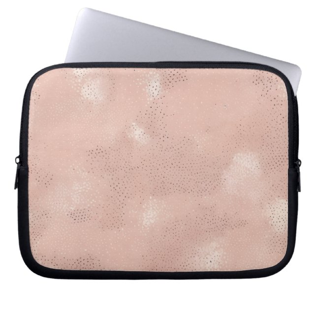 Soft Pink Textured Pattern Laptop Sleeve (Front)