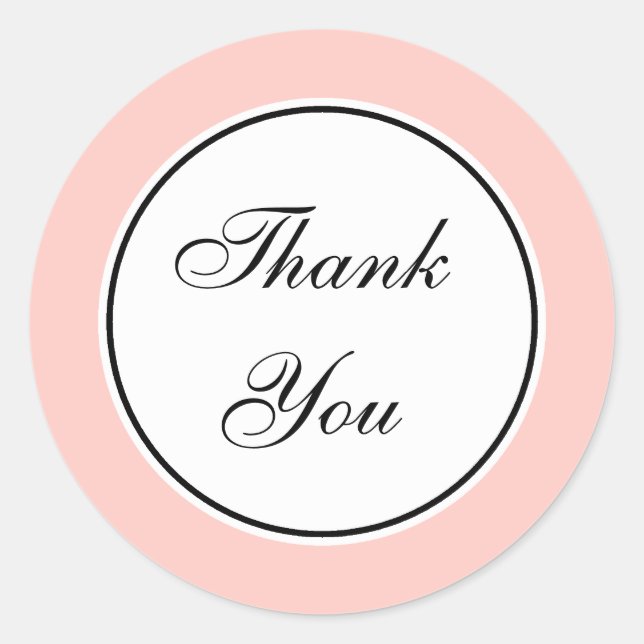 Soft Pink Thank You Stickers (Front)