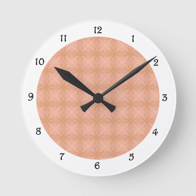 Soft Pink Tiled Pattern Clock (Front)