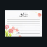 Soft Pink Tuilps Advice Card<br><div class="desc">Beautiful soft pink tulips.  Personalize our gorgeous stationery with your event details easily and quickly,  simply press the customize it button.  Coordinating backside is included. Matching items to complete your event collection are available in our Zazzle store!</div>