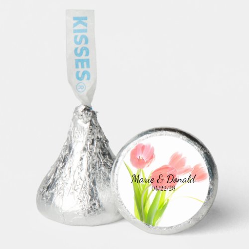 Soft Pink Tulip Floral Wedding Hersheys Kisses