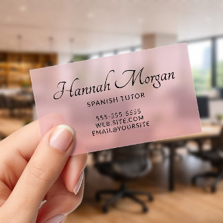 Soft Pink Tulip Ombre Clear Business Cards