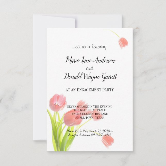 Soft Pink Tulips Engagement Party (Front)