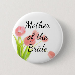 Soft Pink Tulips Mother of the Bride Button