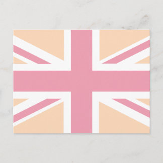 soft pink Union Jack British(UK) Flag Postcard