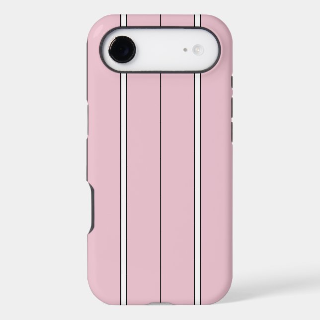 Soft Pink Vertical Stripe Pattern Minimal Case-Mate iPhone Case (Back)