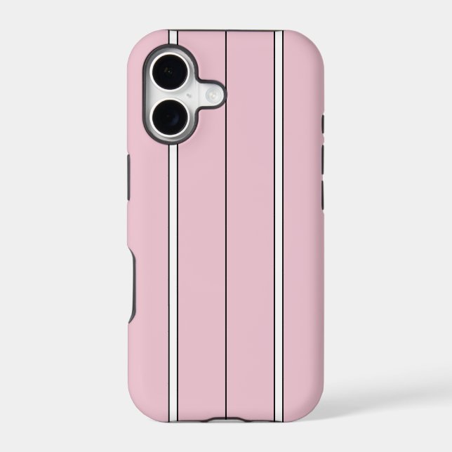 Soft Pink Vertical Stripe Pattern Minimal Case-Mate iPhone Case (Back)