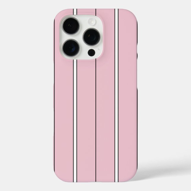 Soft Pink Vertical Stripe Pattern Minimal Case-Mate iPhone Case (Back)