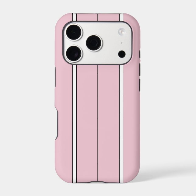 Soft Pink Vertical Stripe Pattern Minimal Case-Mate iPhone Case (Back)