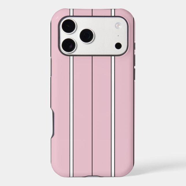 Soft Pink Vertical Stripe Pattern Minimal Case-Mate iPhone Case (Back)