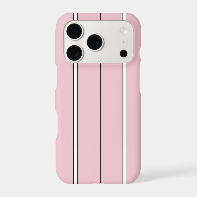 Soft Pink Vertical Stripe Pattern Minimal iPhone Case (Back)