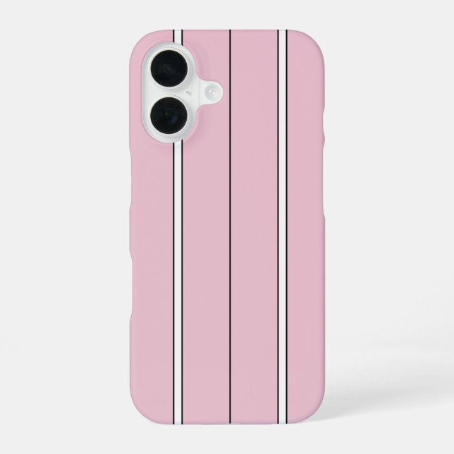 Soft Pink Vertical Stripe Pattern Minimal iPhone Case (Back)
