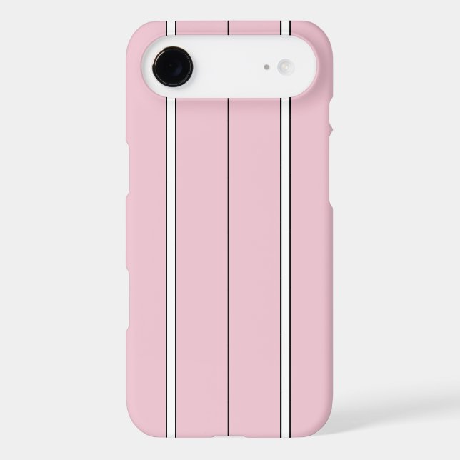Soft Pink Vertical Stripe Pattern Minimal iPhone Case (Back)