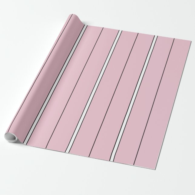 Soft Pink Vertical Stripe Pattern Minimal Wrapping Paper (Unrolled)