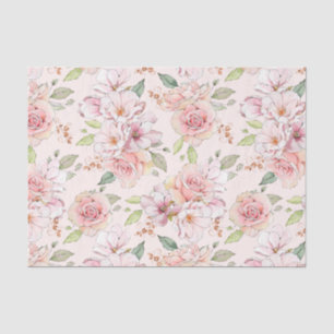 Soft pink vintage roses pattern tissue paper