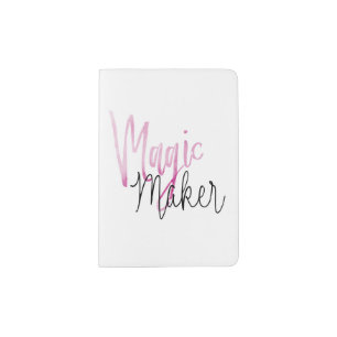 Soft Pink Water Color Magic Maker modern black scr Passport Holder