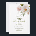 Soft Pink Watercolor Floral 90th Birthday Brunch Invitation<br><div class="desc">Soft Pink Watercolor Floral 90th Birthday Brunch Invitation
This pink watercolor floral invitation is perfect for your special celebration. This design features a white background accented with a watercolor floral arrangement and custom typography. Add your information to complete the look.</div>
