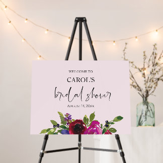 Soft Pink Watercolor Floral Welcome Sign Small