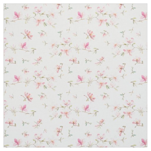 Soft Pink Watercolor Flower Pattern Fabric