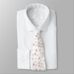 Soft Pink Watercolor Flower Pattern Neck Tie at Zazzle