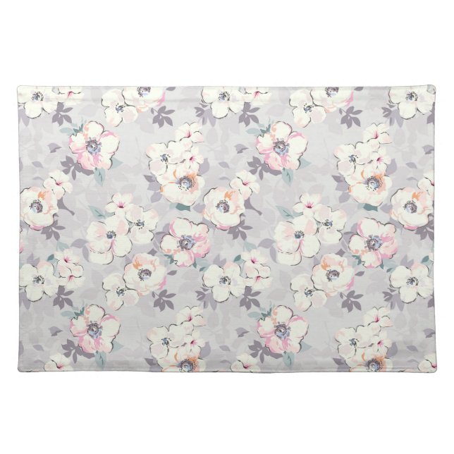 Soft Pink Watercolor Pattern Cloth Placemat (Front)
