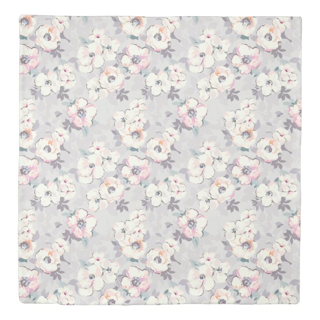 Soft Pink Watercolor Pattern Duvet Cover (Front)