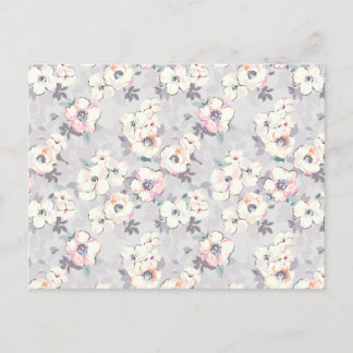 Soft Pink Watercolor Pattern Holiday Postcard
