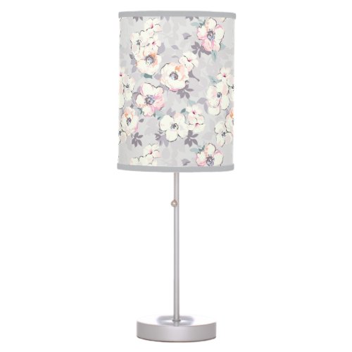 Soft Pink Watercolor Pattern Table Lamp