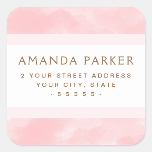 Soft pink watercolor return address labels