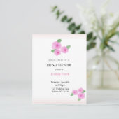 Soft Pink Watercolor Roses Bridal Shower Invitation (Standing Front)
