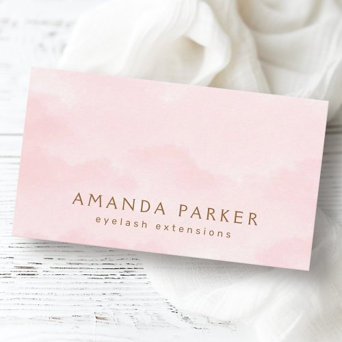 Soft pink watercolor spa boutique beauty stylist business card