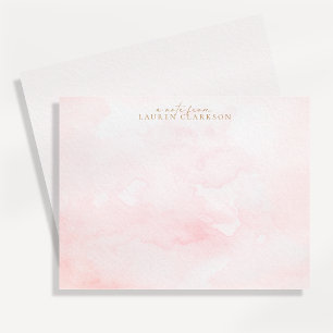 Soft Pink Watercolor Wash Note Card