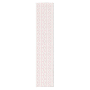 Soft Pink Wavy Floral Stripe, Cream Short Table Runner