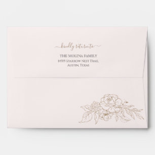 Soft Pink & White Luxury Elegant Roses w/ address Envelope