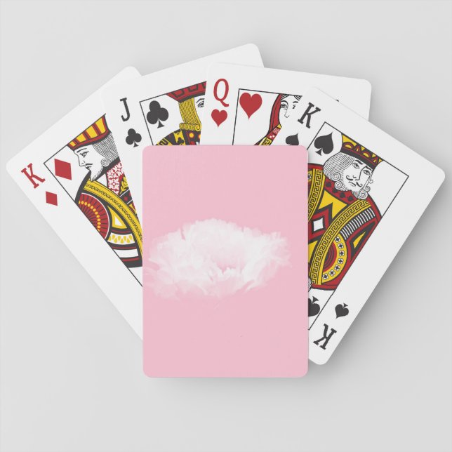 Soft Pink White Peony Bridal Shower Playing cards (Back)