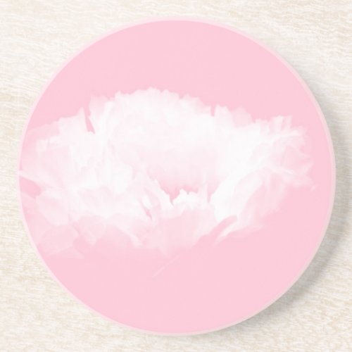 Soft Pink White Peony _ Floral Drink Coaster