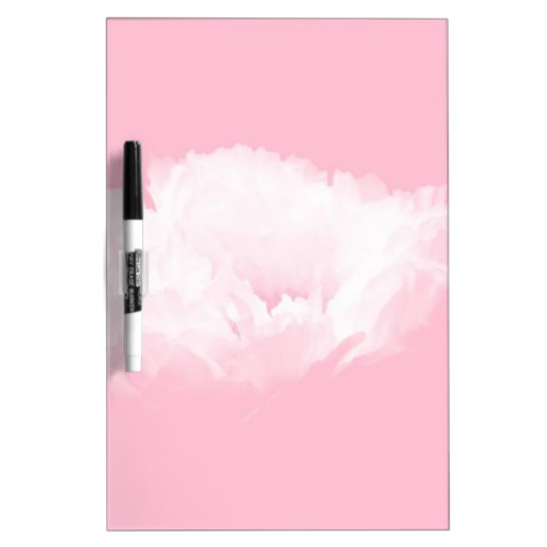 Soft Pink White Peony Floral Dry Erase Board