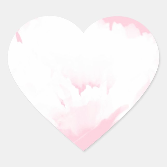 Soft Pink White Peony - Floral Heart Sticker (Front)