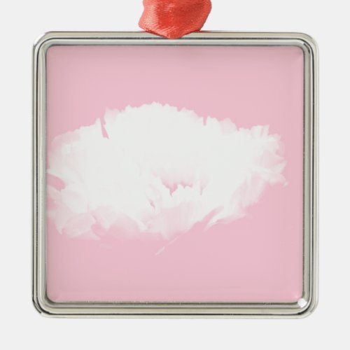 Soft Pink White Peony _ Floral Metal Ornament