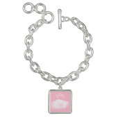 Soft Pink White Peony Monogram Girly Bracelet (Product)