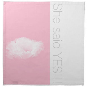 Soft Pink White Peony She said Yes Napkin