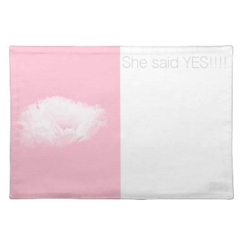 Soft Pink White Peony She Said Yes Placemat by PBsecretgarden at Zazzle