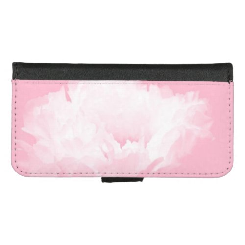 Soft Pink White Peony Wallet Case