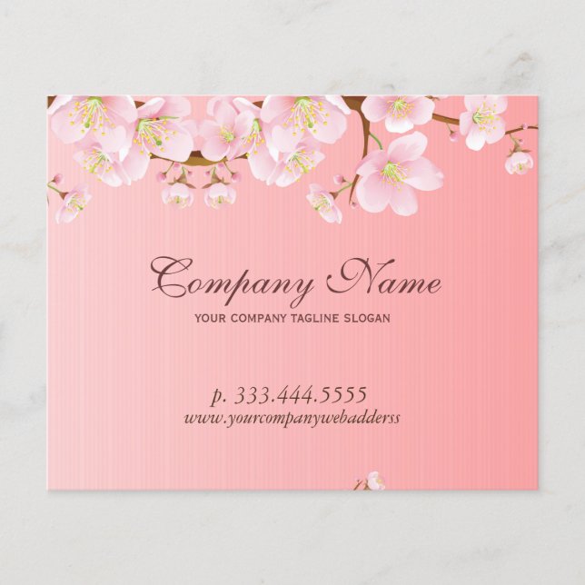 Soft Pink & White Spring Flowers Natural Spa Flyer (Front)