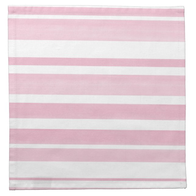 Soft Pink White Stripes Cloth Napkin (Front)